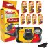 Kodak Funsaver Disposable Camera Bulk one time Single use 7-Pack 27exp 35mm Camera Bundled with Balveli Premium Microfiber Cloths - Bulk Kodak Disposable Film Camera 35mm